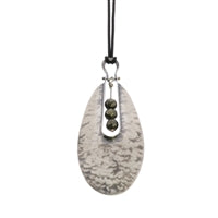 Tear Drop Silver Pendant - Pyrite