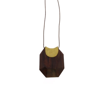 Topanga Pendant & Faceted Wood - Dark Wood