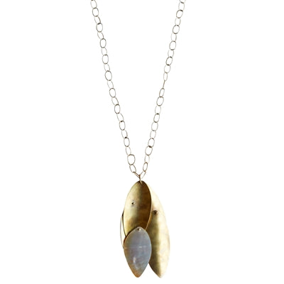 Dona Necklace, Brass, Mother of Pearl - Light