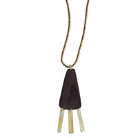 Rio Pendant - Drop, Dark Wood, Mother of Pearl - Light