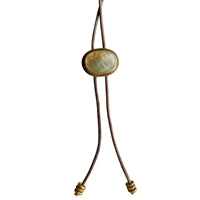 Aspen Bolo Tie - Oval, Brass, Mother of Pearl - Light