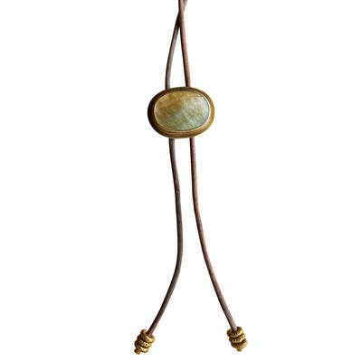 Aspen Bolo Tie - Oval, Mother of Pearl - Light