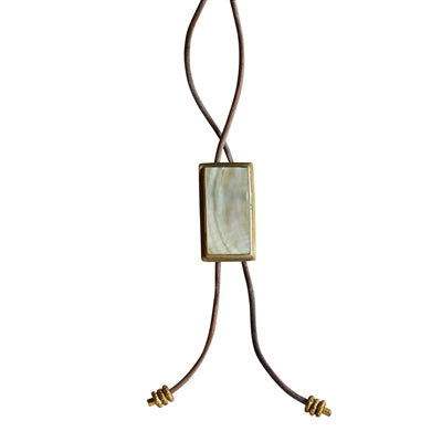 Aspen Bolo Tie - Rectangle, Mother of Pearl - Light