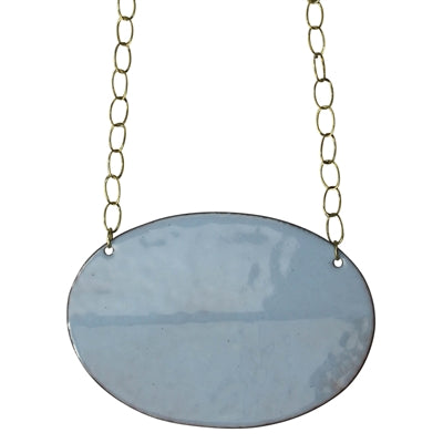 Necklace - Creased Oval, Blue