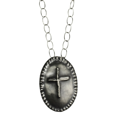 Obara Cross Necklace, Oval