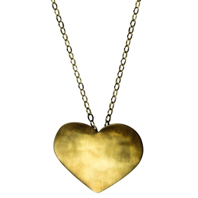 Gia Heart Necklace, Brass