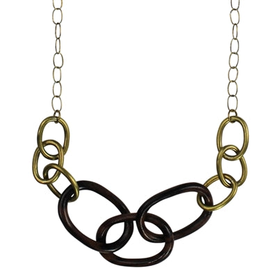 Yara Necklace, Dark Wood Links