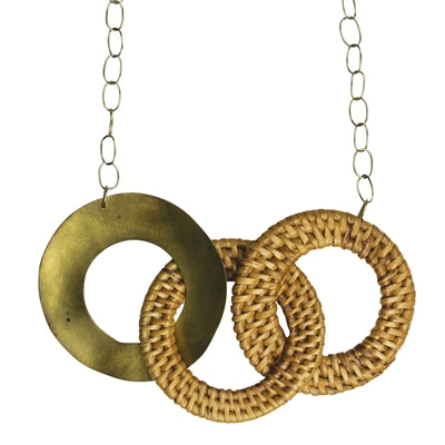 Biscayne Rattan Linked Necklace