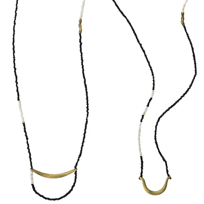 Quay Beaded Necklace, Black - Set of 2