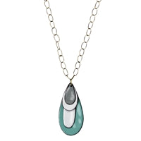 Donte Enamel Pendant, Aqua