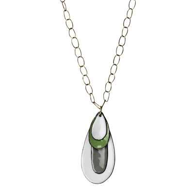 Donte Enamel Pendant, Green