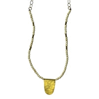 Pendant, Brass Arch on Howlite