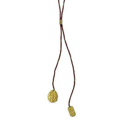 Lariat Pendant, Rust Beads