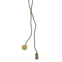 Lariat Pendant, Green Beads
