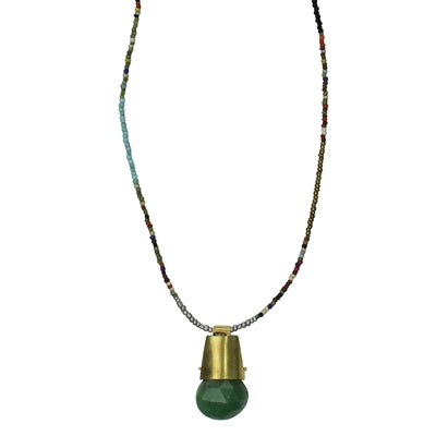 Pendant, Aventurine on Multi-Bead Strand