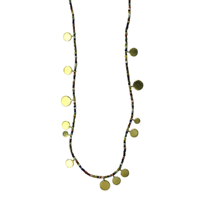 Necklace Tabs on Multi-Color Beads