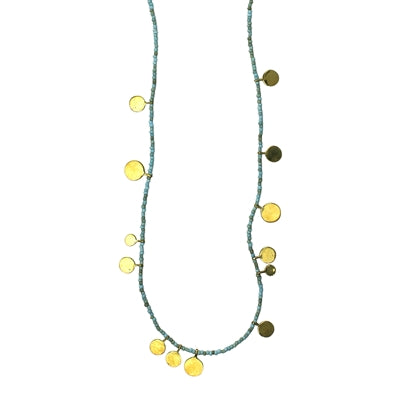 Necklace Tabs on Teal Beads