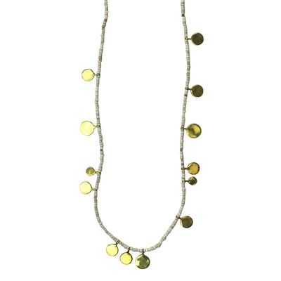 Necklace Tabs on White Beads