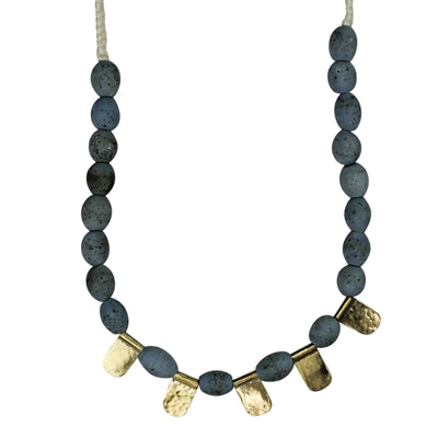 Necklace Tabs, Blue Beads