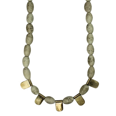 Necklace Tabs, White Beads