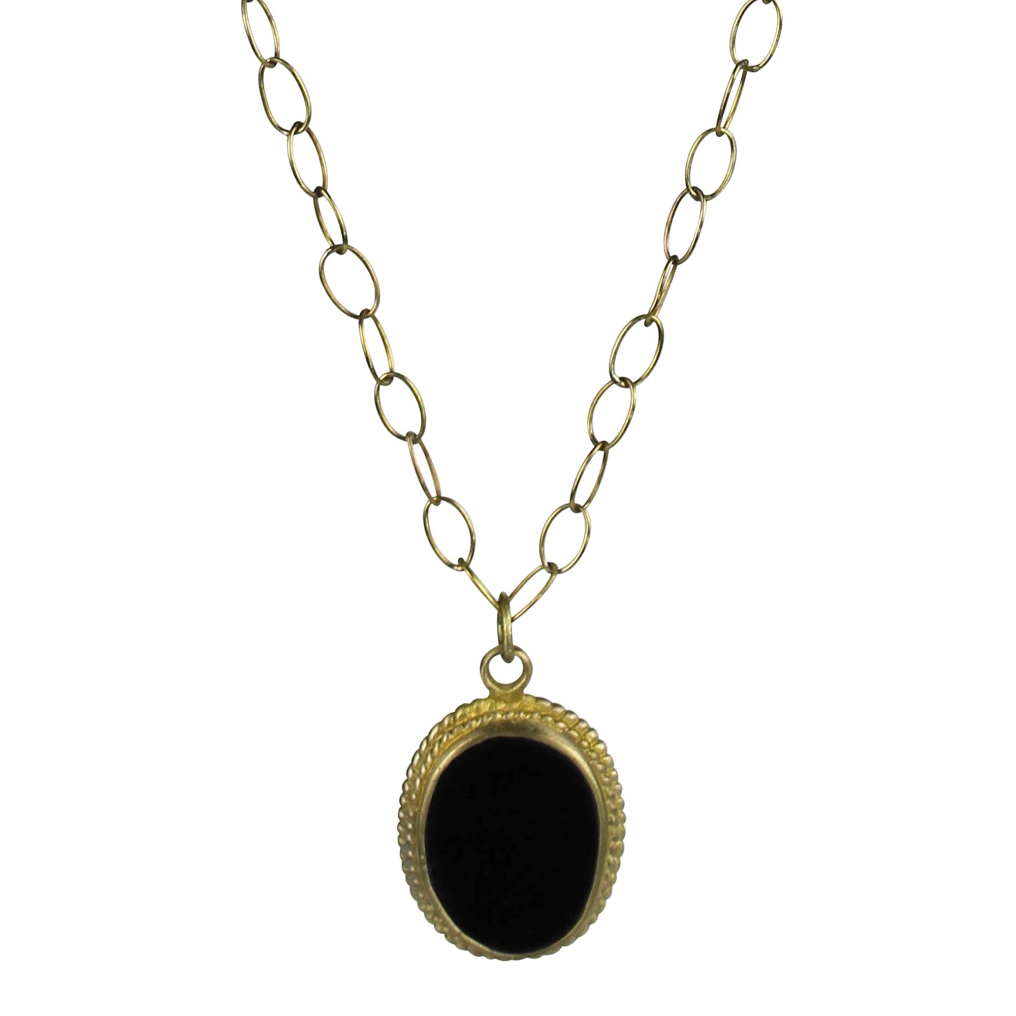Necklace, Brass & Horn Medallion - Astro