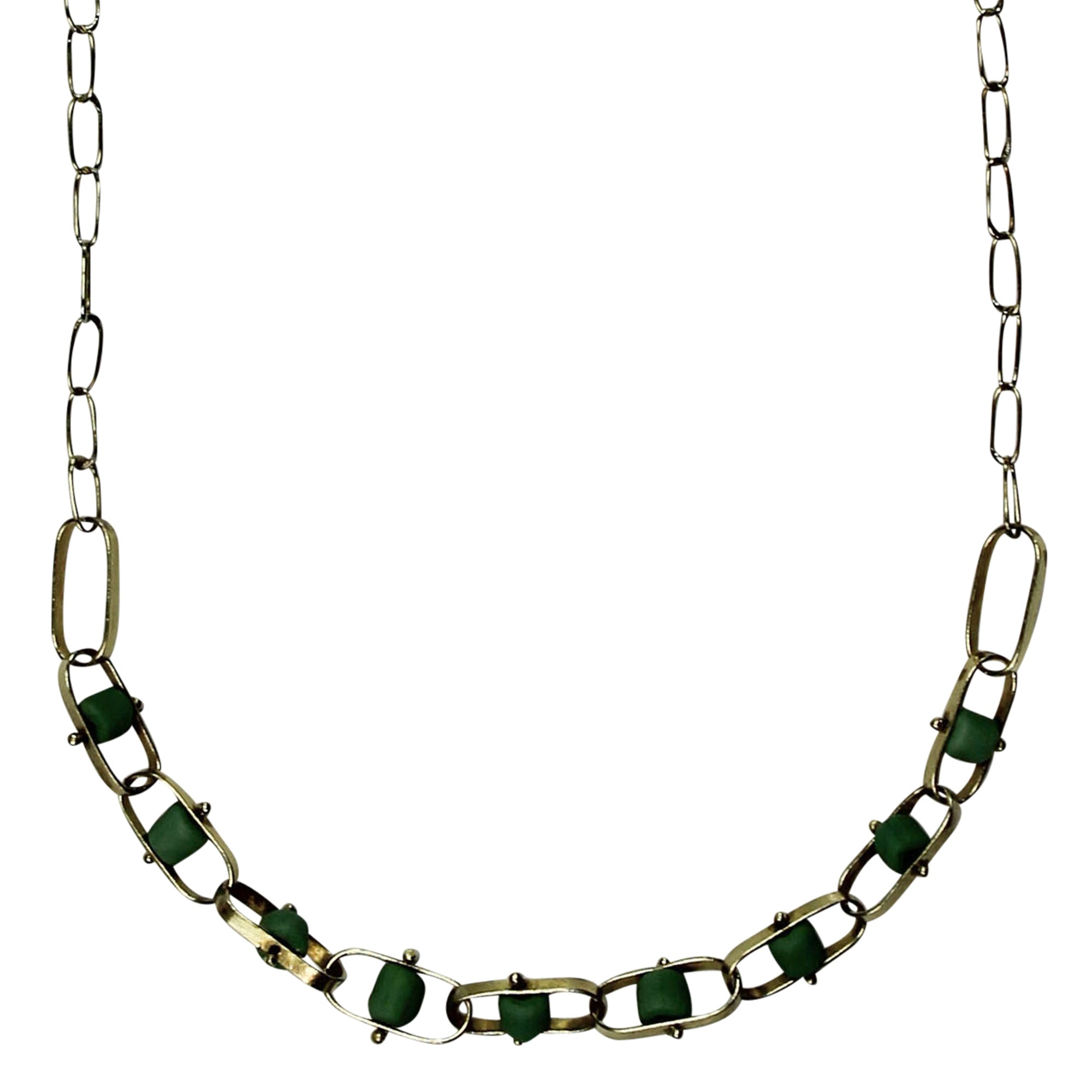 Necklace, Linked Beads - Teal