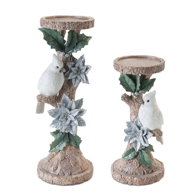 Cardinal Candle Holder (S/2) 9"H, 12"H Resin