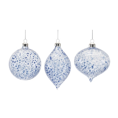 Ornament (S/3) 4"D, 4.5"H, 6.5"H Glass