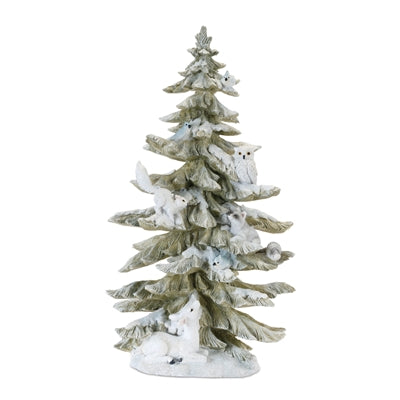 Tree w/Animals 16”H Resin