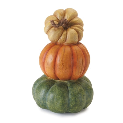 Pumpkin Stack 9.25”H Resin