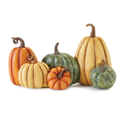 Pumpkin Group 12"L x 7"H Resin