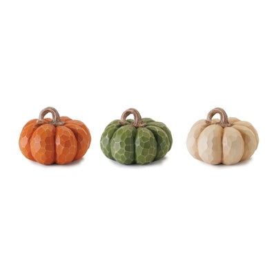 Pumpkin (S/3) 6.25"D x 4.25"H Resin