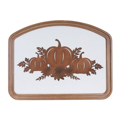 Pumpkin Plaque 26"L x 20"H MDF/Iron/Paper