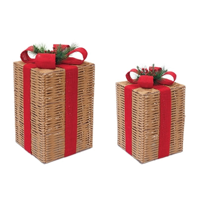 Package (S/2) 10.5"SQ x 17"H, 12.5"SQ x 22"H Plastic
