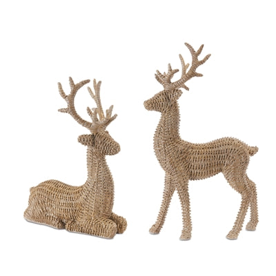 Deer (S/2) 13"H, 17.5"H Resin