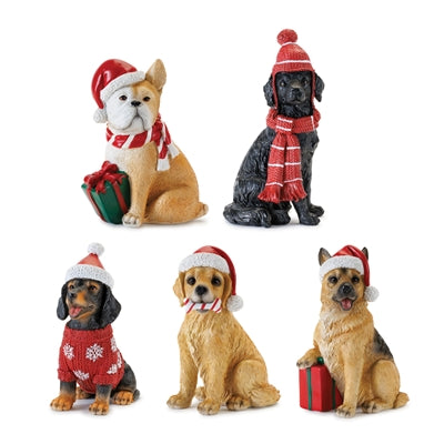 Holiday Dog (S/5) 6"H - 7"H Resin