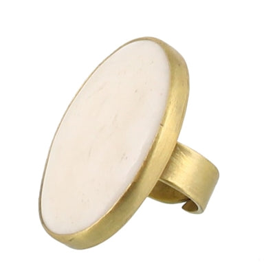 Bezel Set Ring - Bone