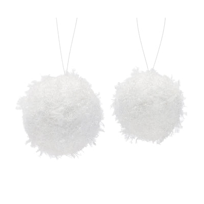 Ball Ornament (S/2) 4"D, 5"D Polyester/Foam