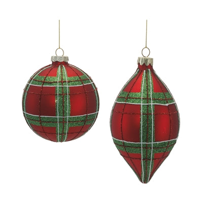 Ornament (S/2) 4"D, 6"H Glass