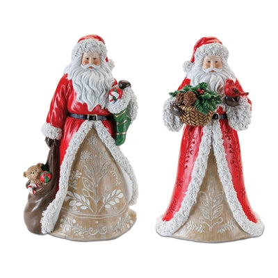 Santa (S/2) 12”H Resin