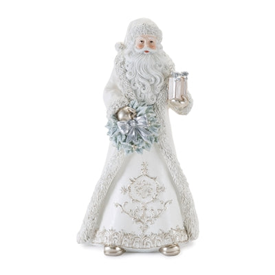 Santa w/Wreath 12.5”H Resin