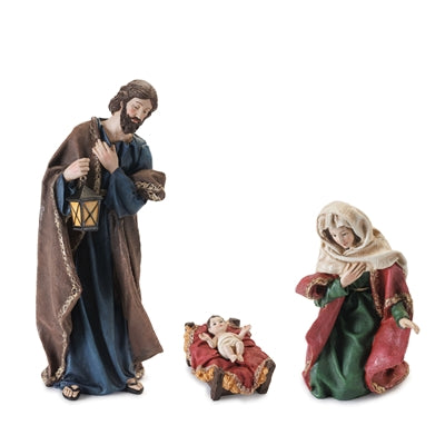 Holy Family (S/3) 3.5"H, 9.75"H, 15.5"H Resin