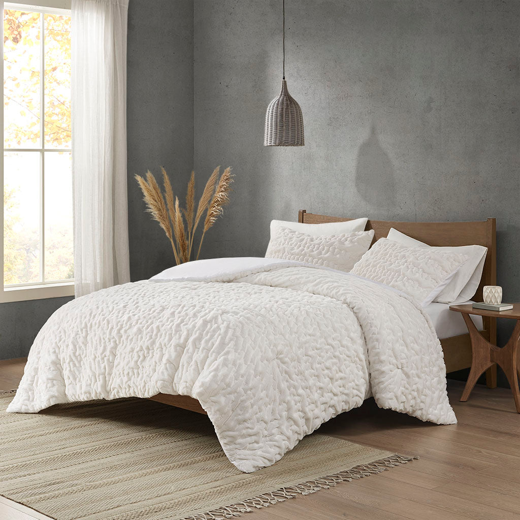 Blair Ruched Fur Down Alternative Comforter Set