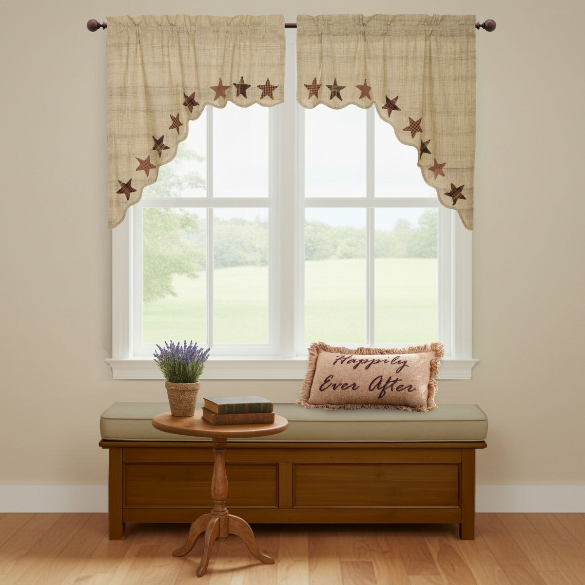 Abilene Star Swag Set of 2 36x36x16