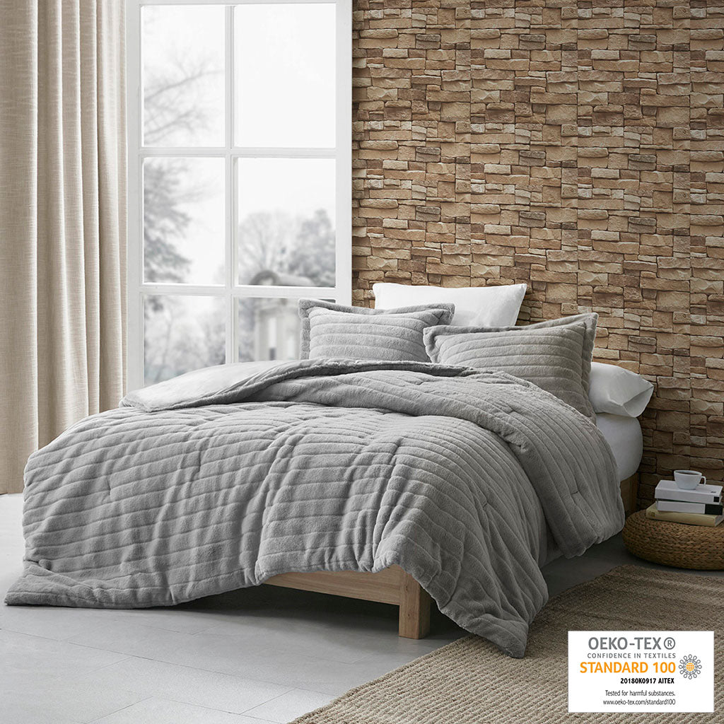 Amara Fur Down Alternative Comforter Mini Set