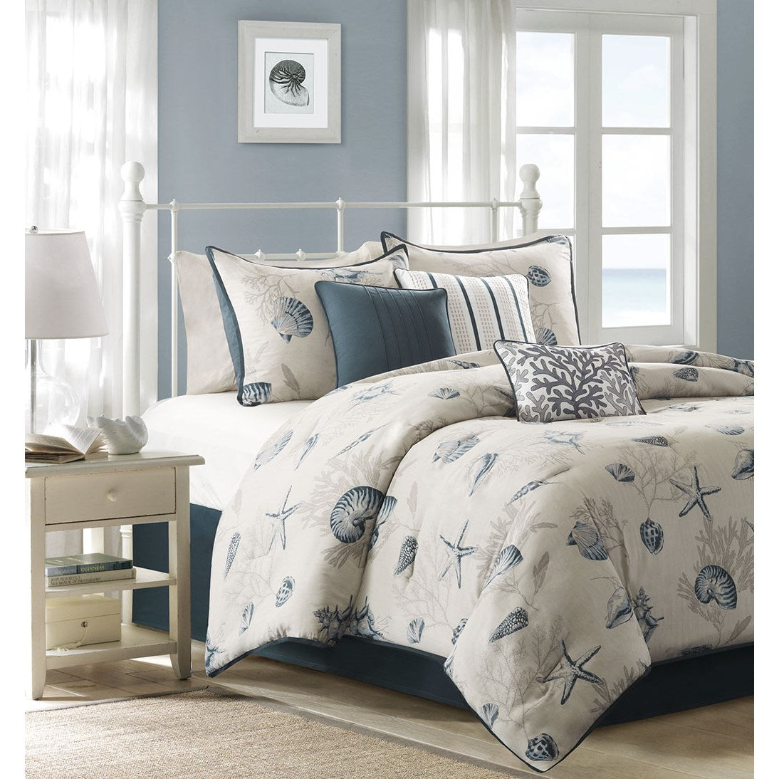 Bayside 7 Piece Cotton Sateen Comforter Set