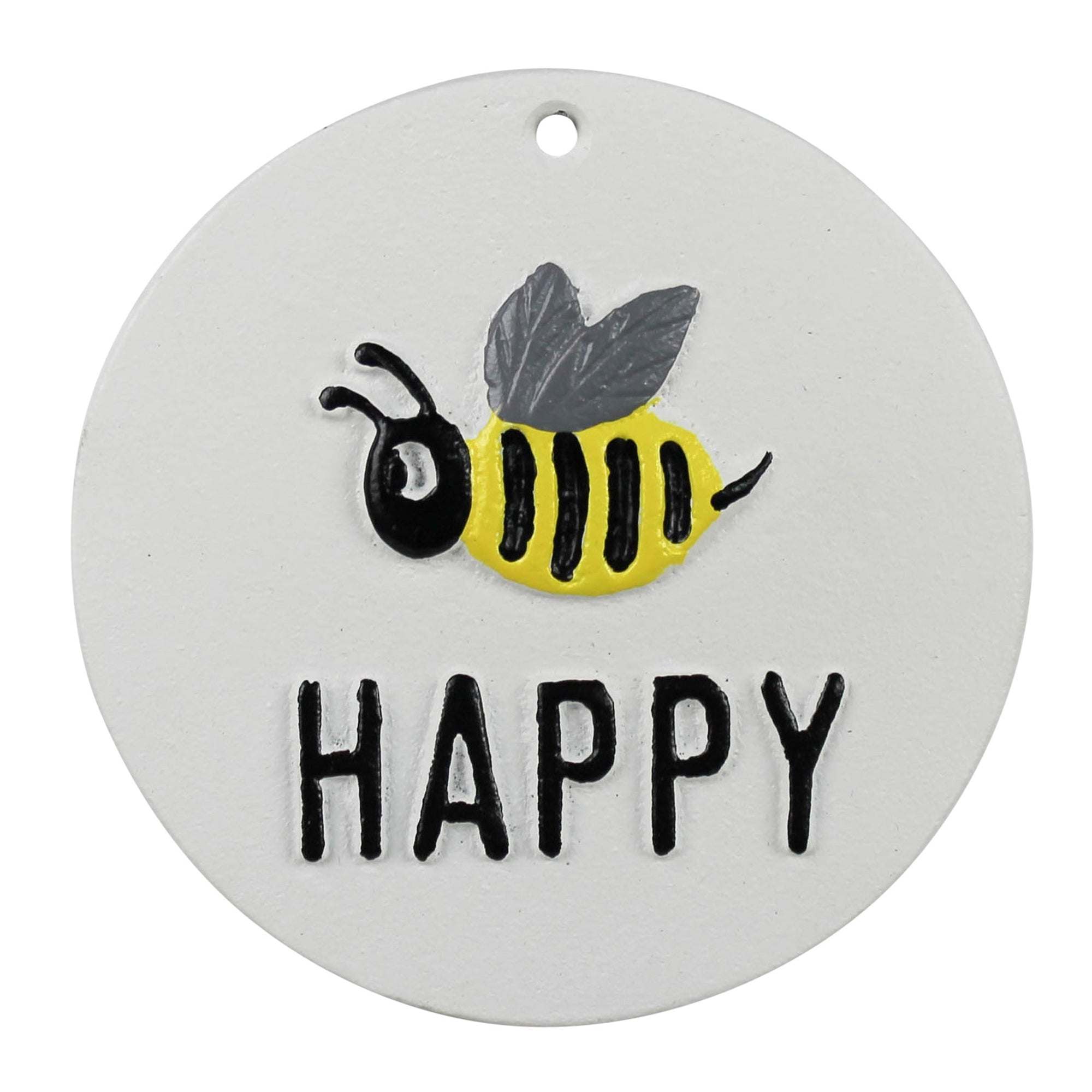 Bee Happy Sign, Cast Iron