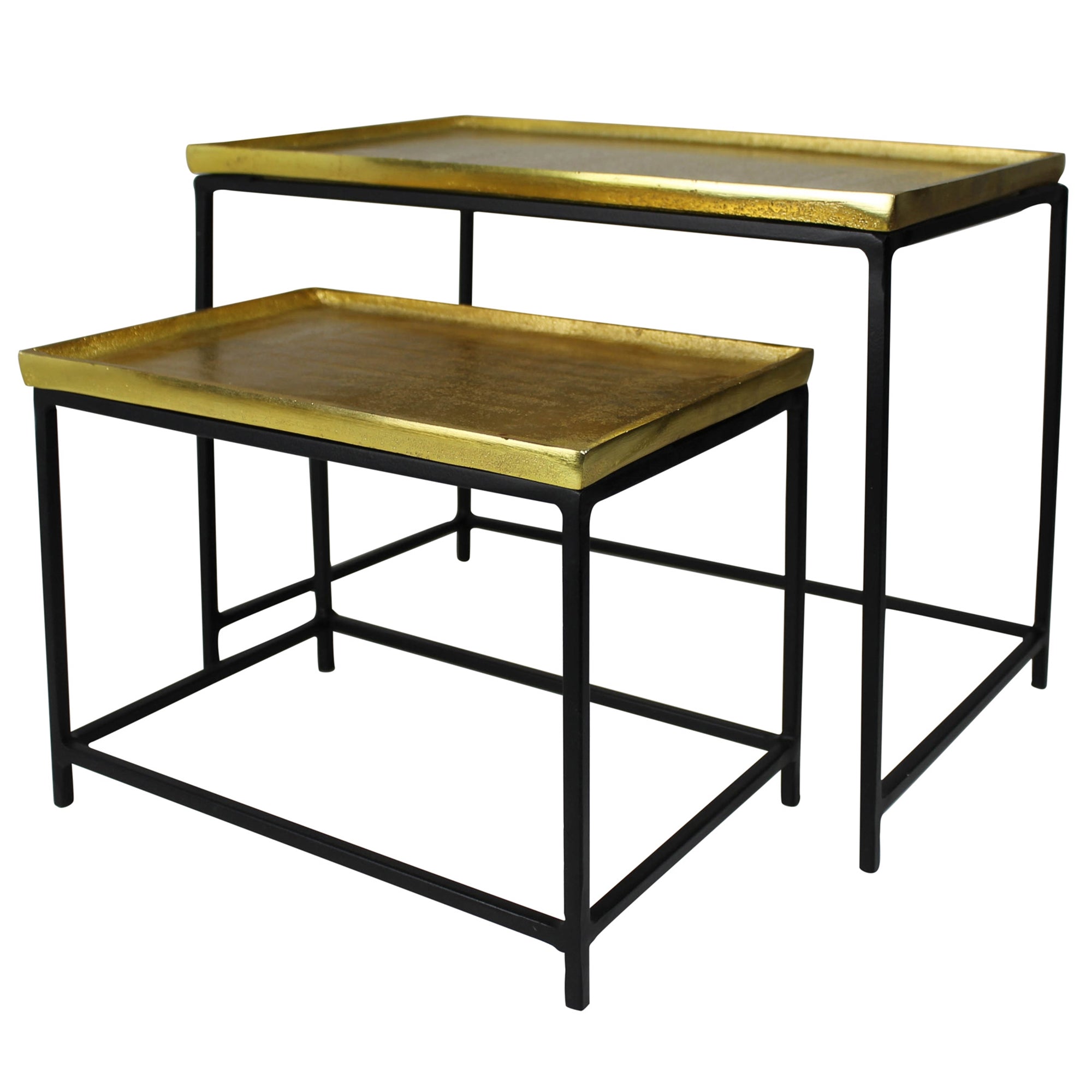 Display Stands, Brass & Black - Set/2