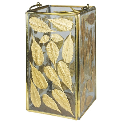 Enameled Gold Leaf Hurricane - Square