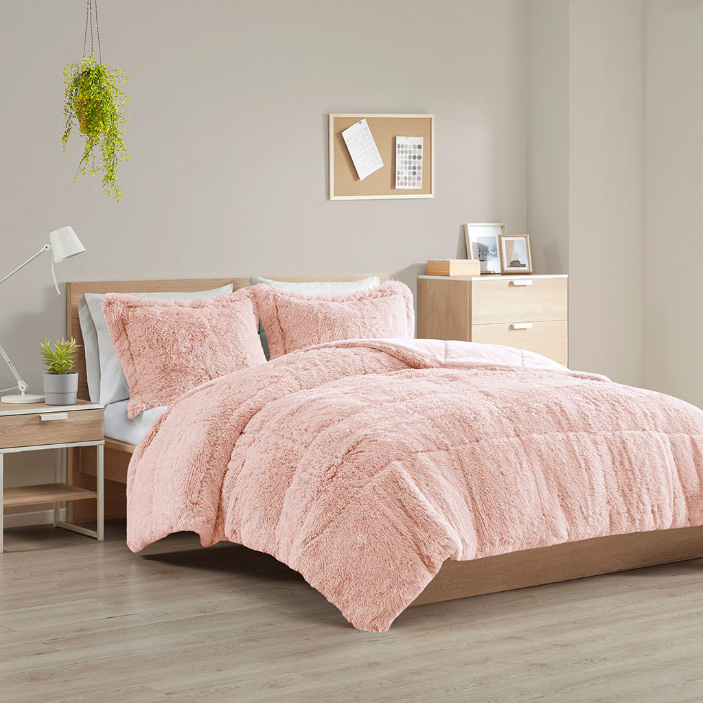 Malea Shaggy Long Fur Comforter Mini Set
